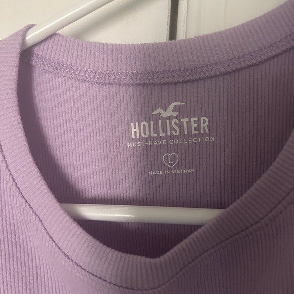 Hollister Ribbed High Neck Tank Top Purple Large - Picture 2 of 6